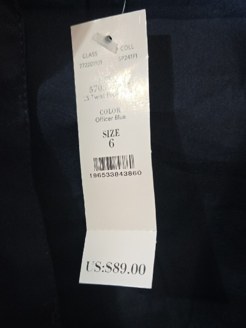 White House Black Market Navy Button-Up Top - Picture 3 of 8